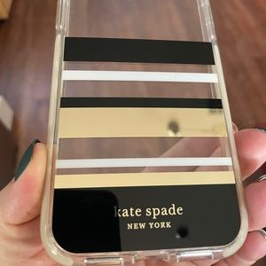 kate spade Black and Gold Striped Phone Case